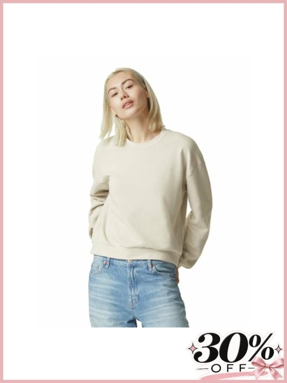 Reflex Fleece Crewneck Sweatshirt Balloon Sleeve Boxy Crop Women's